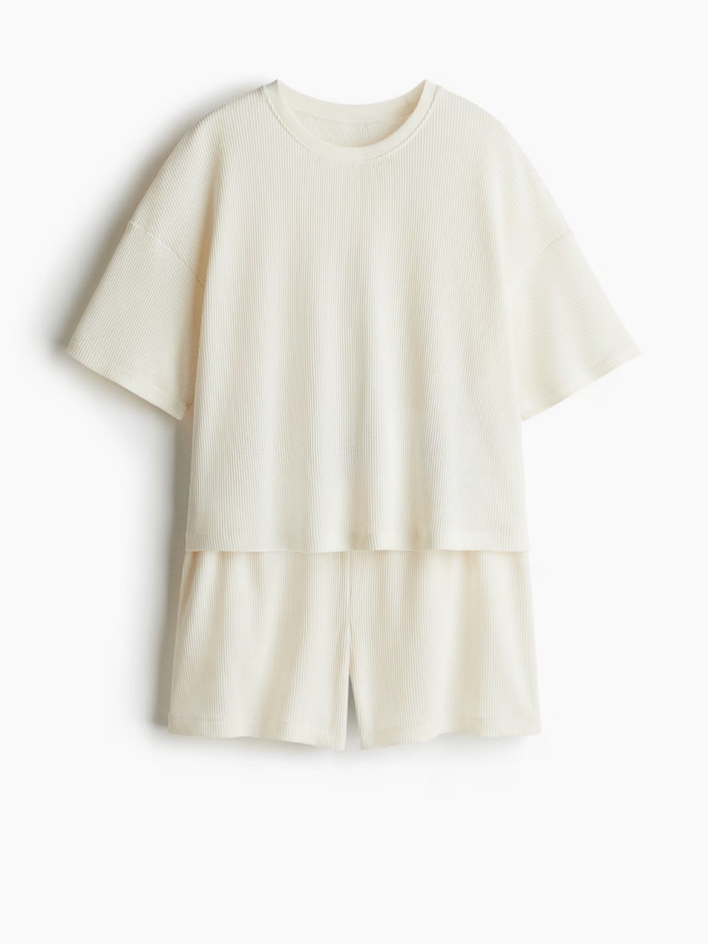 H&M // Waffled Pajamas Short Sleeve Top and Shorts Set